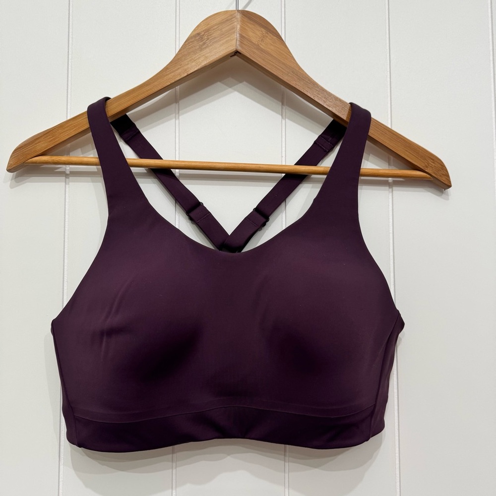 Athleta Advance Sports High Impact Racerback Bra in Purple Plum Size 36C